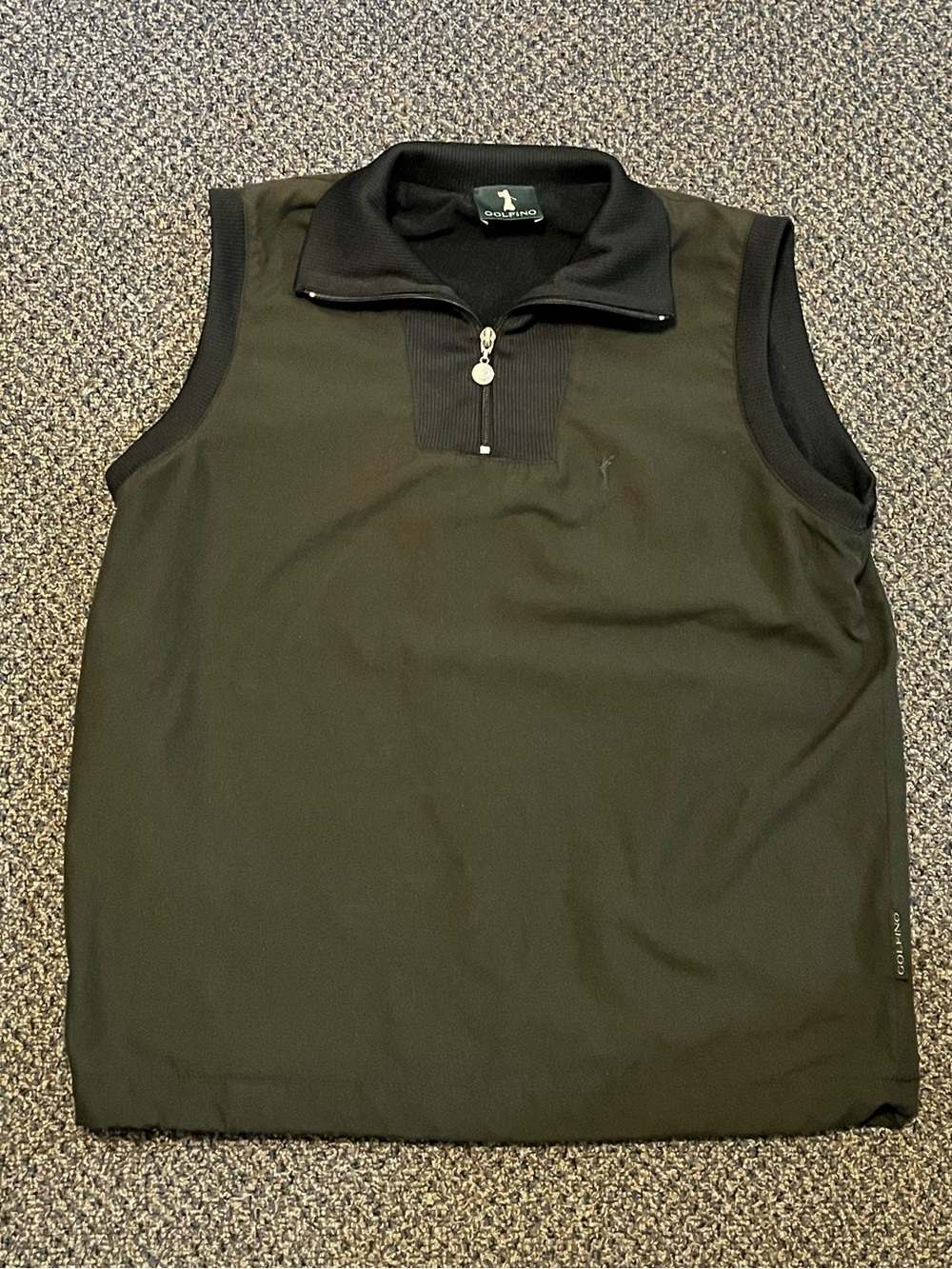 Golfino Men's Sleeveless Quarter-Zip Vest in Black
